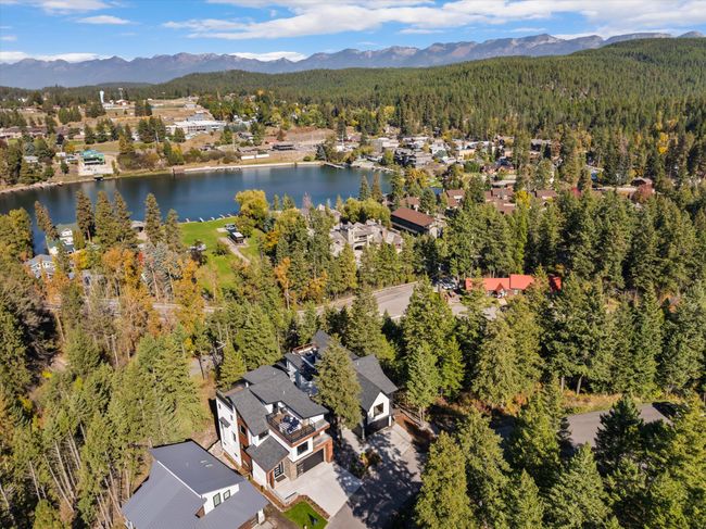 Aerial from front with Bigfork Bay and the Swan Mountains in the background | Image 57