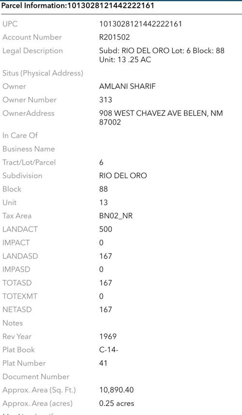 6-0 Rio Del Oro, Belen, NM, 87002 | Card Image