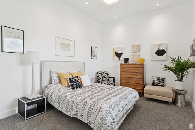 Carpeted bedroom with baseboards and recessed lighting | Image 61