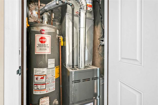 Utilities featuring heating unit and water heater | Image 27