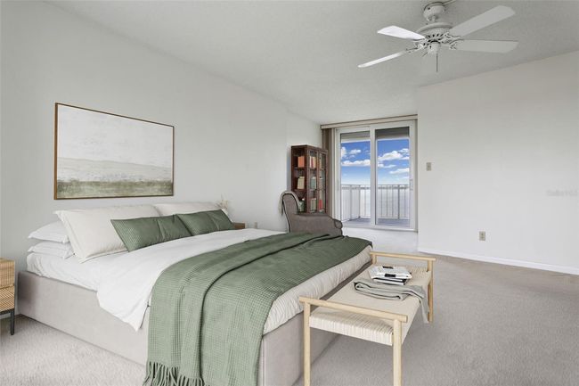 Virtually Stage Primary Bedroom front balcony door | Image 17
