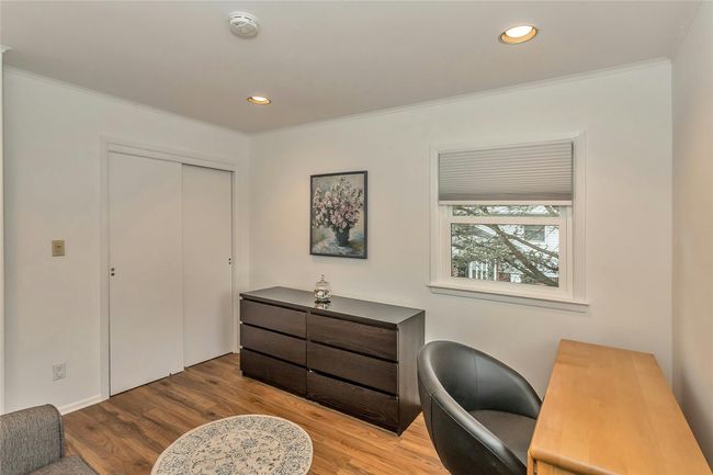 Bedroom/Office with ornamental molding, light wood-type flooring, and recessed lighting | Image 24