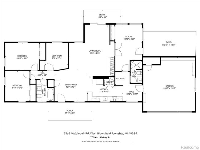 2365 Middlebelt Rd, House other with 4 bedrooms, 2 bathrooms and null parking in West Bloomfield MI | Image 53