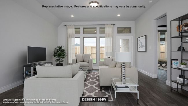 Living area with baseboards, dark wood-style floors, and recessed lighting | Image 4