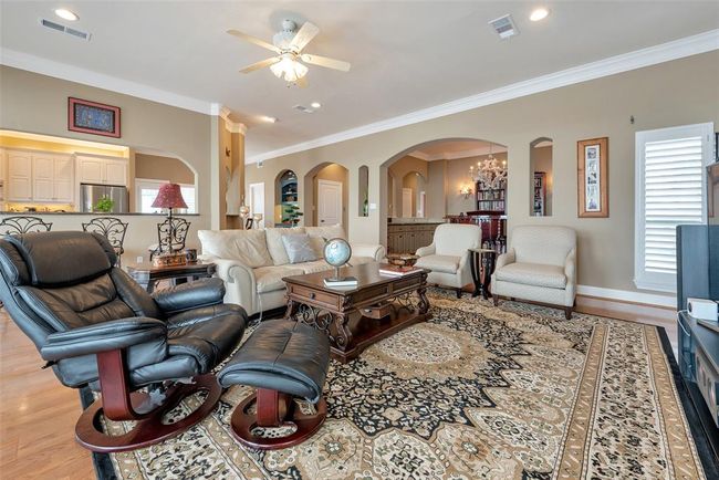 View of living area to kitchen and formal dining. | Image 18
