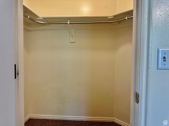 Spacious primary bedroom walk-in closet featuring carpet flooring | Image 19