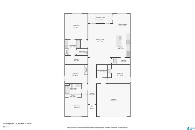 400 Ridgeview Cir, House other with 3 bedrooms, 2 bathrooms and null parking in JEMISON AL | Image 45