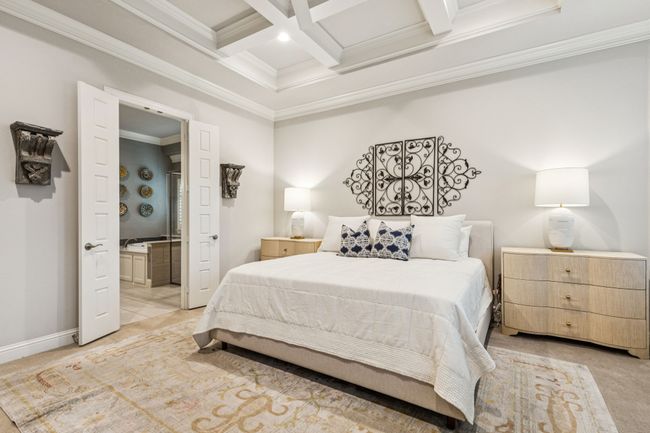Another angle of the primary bedroom and beautiful coffered ceiling | Image 22