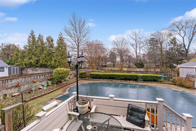 View of pool with a fenced in pool and a fenced backyard | Image 17