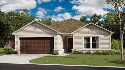 View of front facade with a garage and a front lawn | Image 1