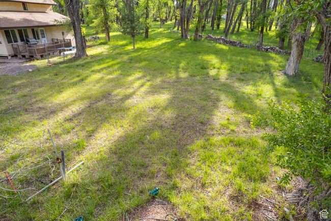 View of grassy yard with a deck | Image 31