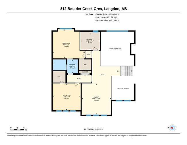 312 Boulder Creek Cres Se, House other with 3 bedrooms, 3 bathrooms and 6 parking in Langdon AB | Image 38