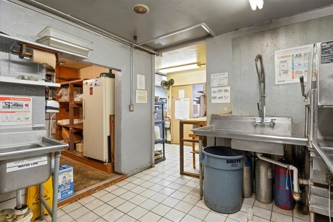 Dishwashing station, three bay sink and dry storage/office | Image 14