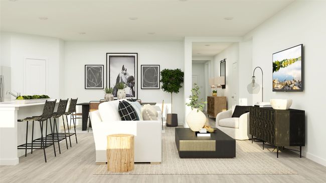 Living room featuring light wood-type flooring and baseboards | Image 11