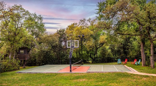 Sport court with over looking treehouse for basketball or pickleball (have tiles to remove logo) | Image 8