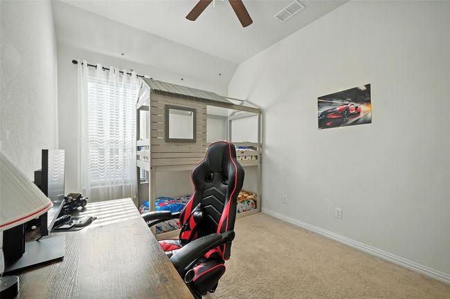 Office with carpet and a ceiling fan | Image 25