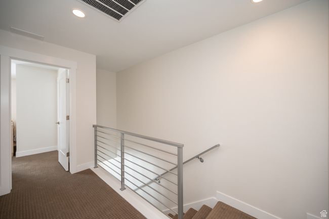 Stairs with baseboards, carpet floors, and recessed lighting | Image 25
