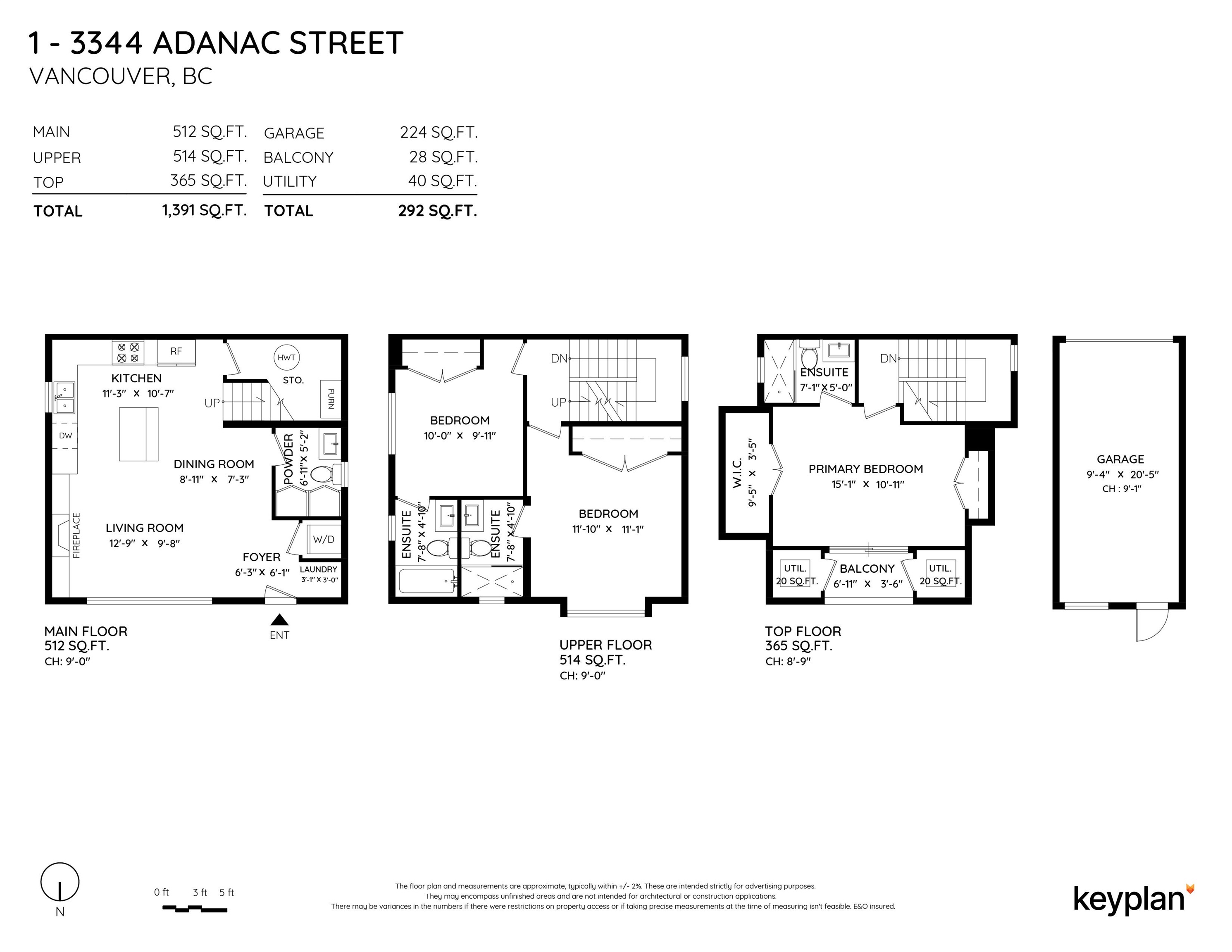 1 - 3344 Adanac Street, Home with 3 bedrooms, 3 bathrooms and 2 parking in Vancouver BC | Image 3