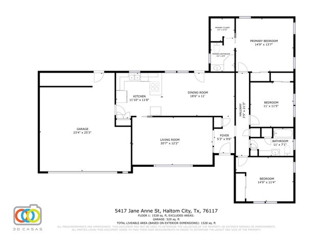 5417 Jane Anne St, House other with 3 bedrooms, 2 bathrooms and null parking in Haltom City TX | Image 22