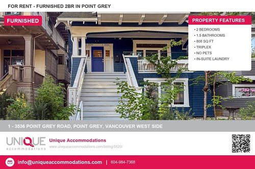 1-3536 Point Grey Rd, Vancouver, BC, V6R1A8 | Card Image