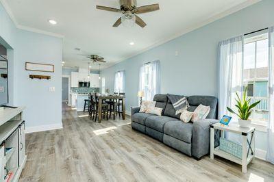 Open floor plan - living room looking towards the kitchen/dining area | Image 3