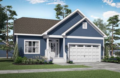 Welcome Home! This is our Camden Plan. It's a natural single-story home. Rendering shown is the included elevation for the base price shown. | Image 1