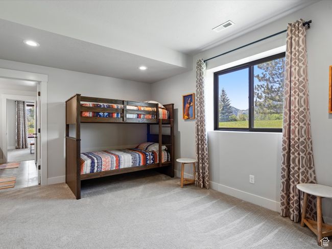 Carpeted bedroom featuring recessed lighting and baseboards | Image 41