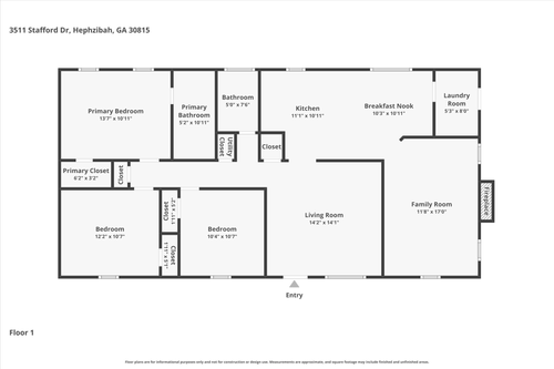 3511 Stafford St, Hephzibah, GA, 30815-6625 | Card Image