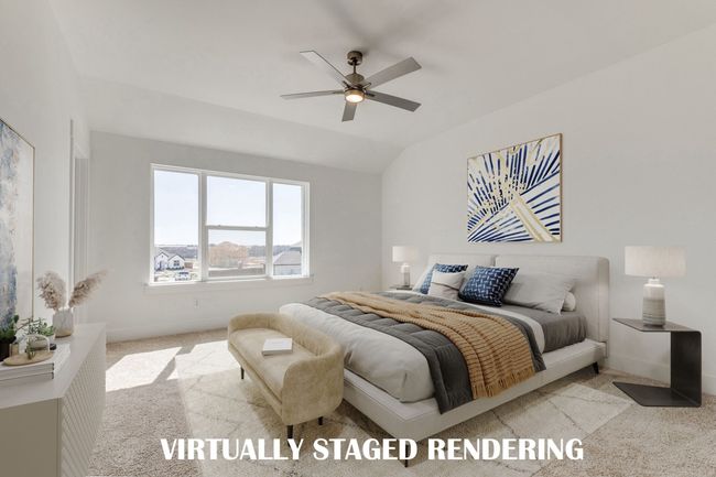 This dreamy owner's bedroom offers plenty of space and natural light. VIRTUALLY STAGED RENDERING | Image 10