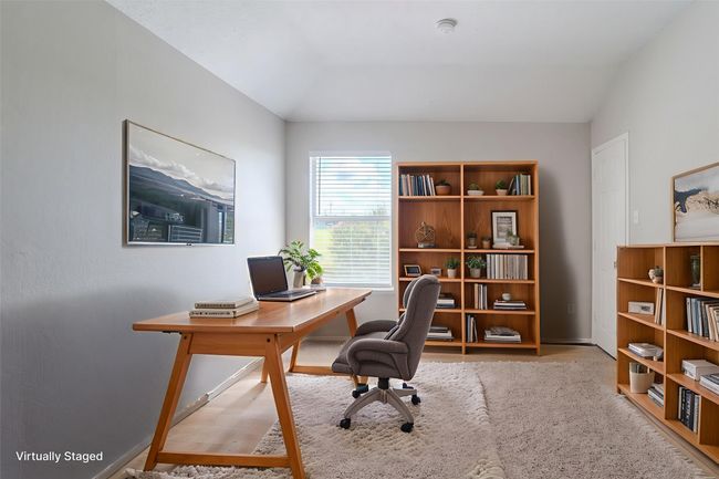 Office area with baseboards and wood finished floors *Virtually Staged* | Image 4