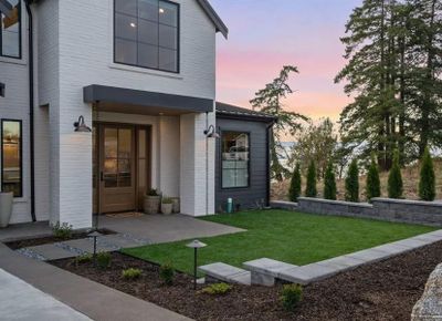 Custom Wood Front Door with Side Light Windows | Image 2