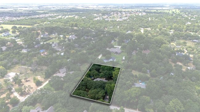 Aerial view of property and surrounding area with property parcel outlined | Image 37