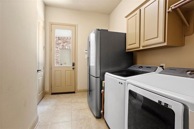 Utility room has utility closet for cleaning supplies, room for a full size refrigerator plus a folding area (not pictured). | Image 20