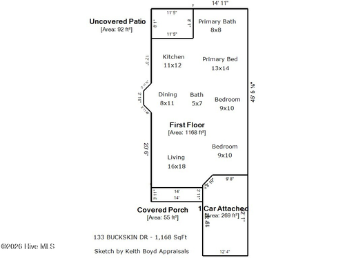 133 Buckskin Dr, New Bern, NC, 28562-4841 | Card Image