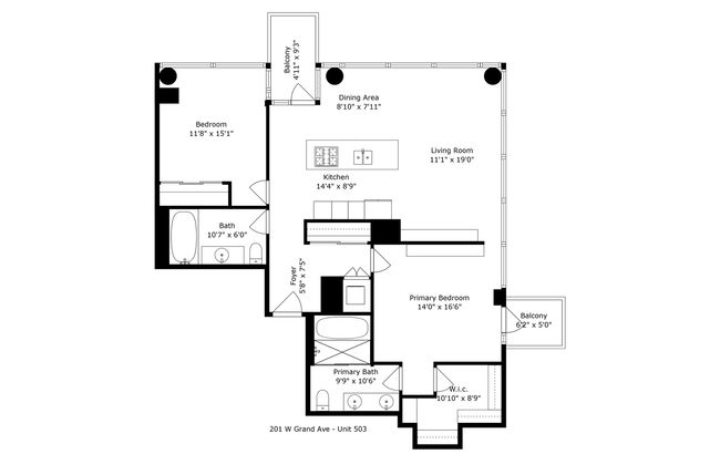 APT-503 - 201 W Grand Ave, Condo with 2 bedrooms, 2 bathrooms and 1 parking in CHICAGO IL | Image 24
