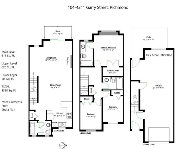 104 - 4211 Garry Street, Townhouse with 3 bedrooms, 2 bathrooms and 2 parking in Richmond BC | Image 4