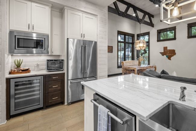 LARGE MICROWAVE, WINE COOER AND STAINLESS STEEL REFRIGERATOR | Image 12