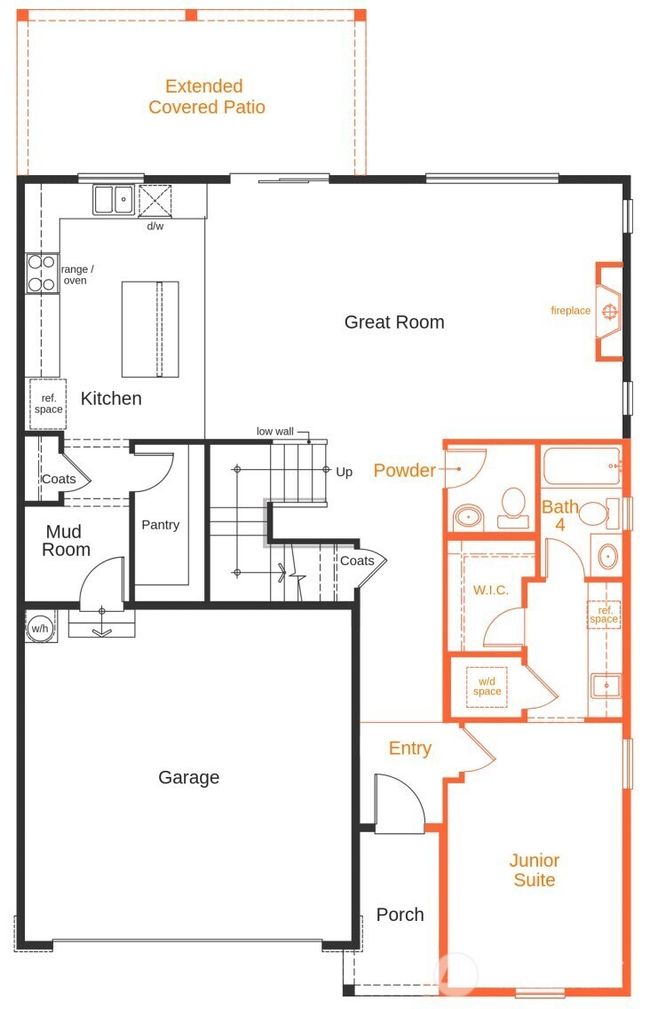 floorplan drawing showing extended covered patio and junior suite options - for illustrative purposes only | Image 5