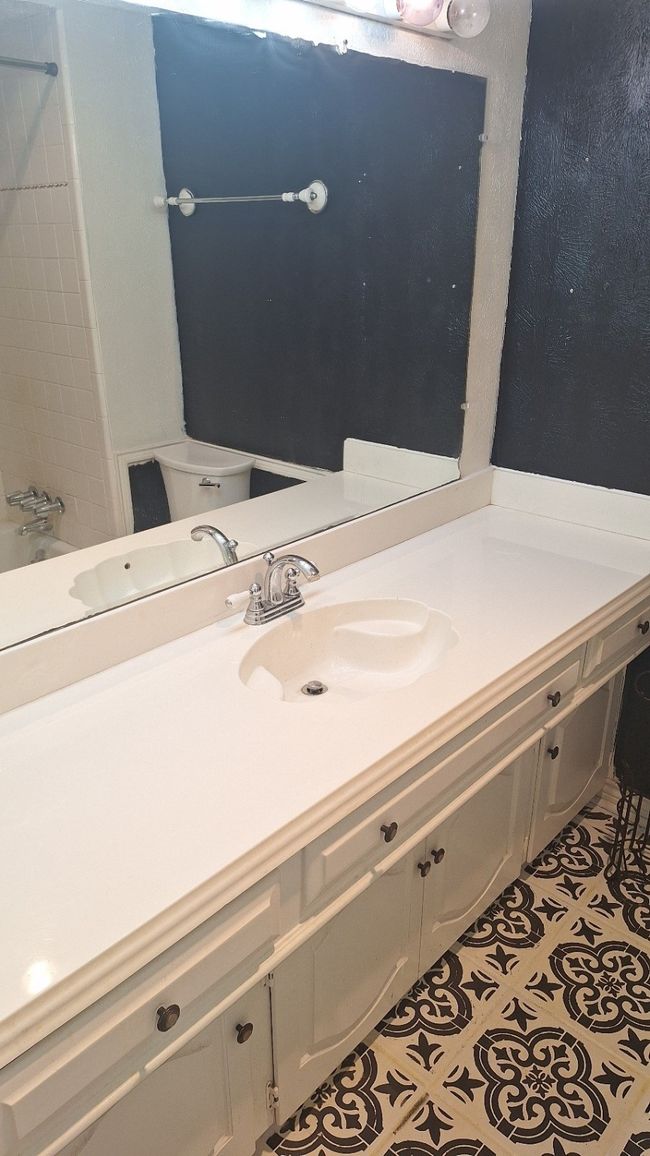 Bathroom with vanity and tile patterned floors | Image 22