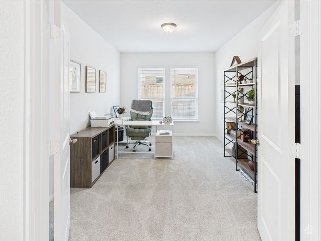 Office with light carpet and baseboards | Image 20