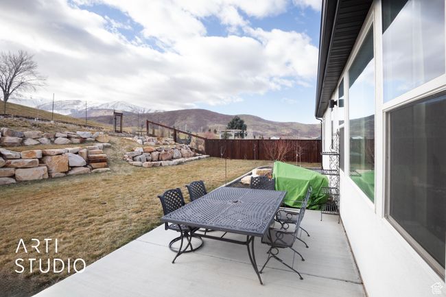 View of patio / terrace with a mountain view | Image 41