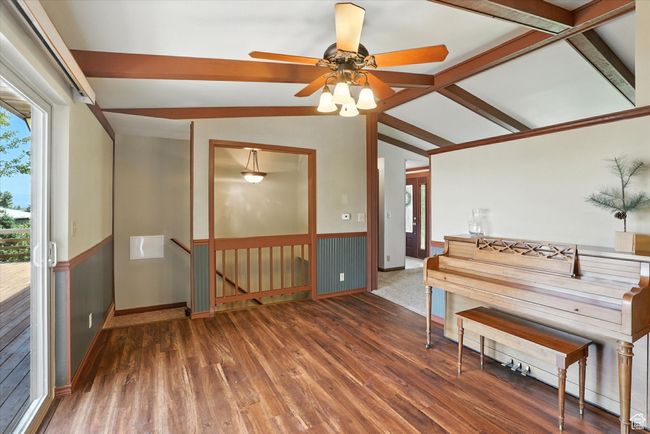 Dining room featuring wood finished floors and a ceiling fan | Image 12