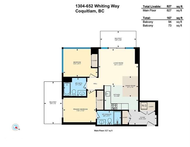 1304 - 652 Whiting Way, Condo with 2 bedrooms, 2 bathrooms and 2 parking in Coquitlam BC | Image 34