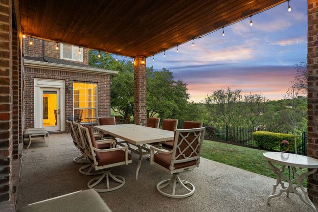 View from one of the covered patios at sunset. | Image 31