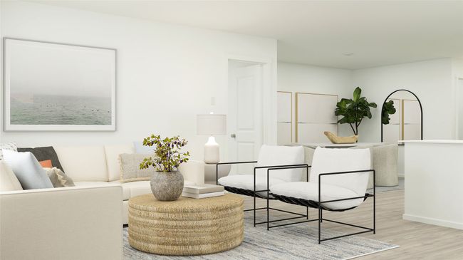 Living area featuring light wood-style floors and baseboards | Image 8