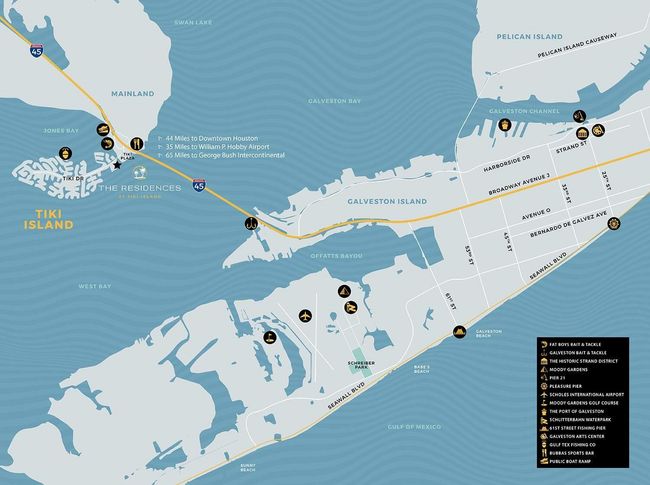 The Village of Tiki Island and Galveston Island Points of Interest Map | Image 12