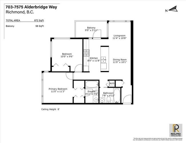 703 - 7575 Alderbridge Way, Condo with 2 bedrooms, 2 bathrooms and 1 parking in Richmond BC | Image 2