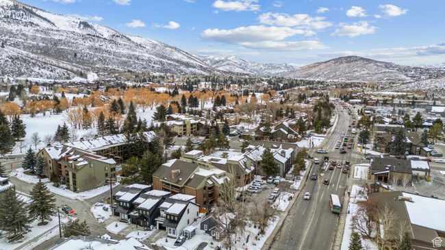 Snowy aerial view featuring a mountain view | Image 55