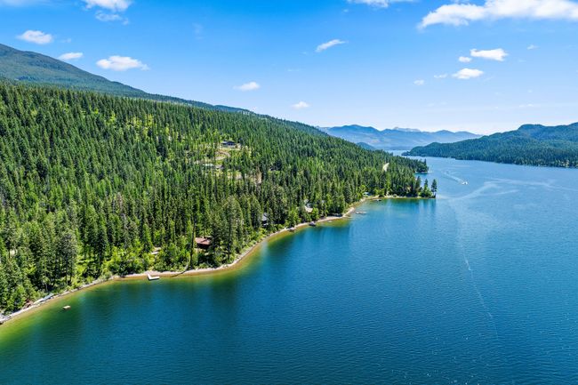 Aerial view of a heavily wooded area and a water and mountain view | Image 50