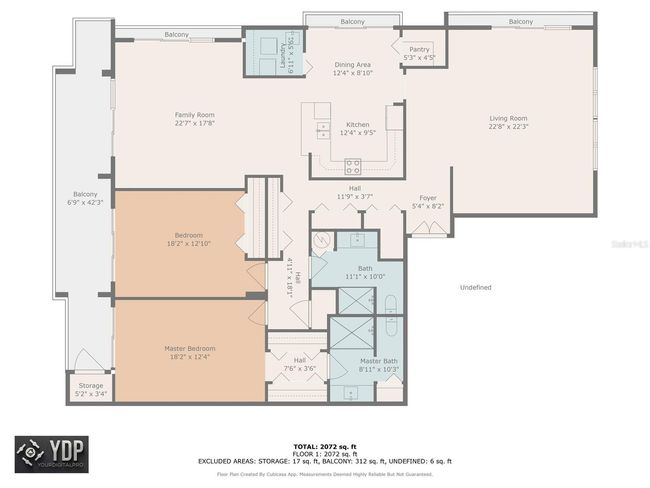Floorplan for Unit 307, 2050 sq.ft. and living room and family room! | Image 14